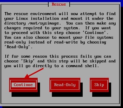 如何使用找到的 Linux 磁碟系統,建議用 Continue (RW) 模式 如何使用找到的 Linux 磁碟系統,建議用 Continue (RW) 模式