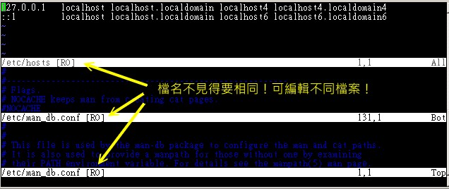 vim 的視窗分割示意圖 vim 的視窗分割示意圖