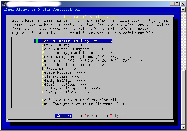 核心編譯工作前的參數挑選 核心編譯工作前的參數挑選