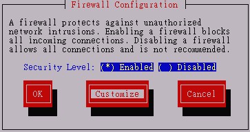 Setup 的防火牆部分 Setup 的防火牆部分