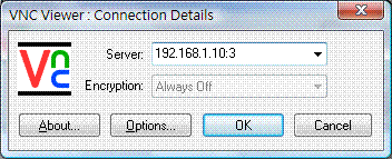 Windows Real VNC 用戶端連線示意圖 Windows Real VNC 用戶端連線示意圖