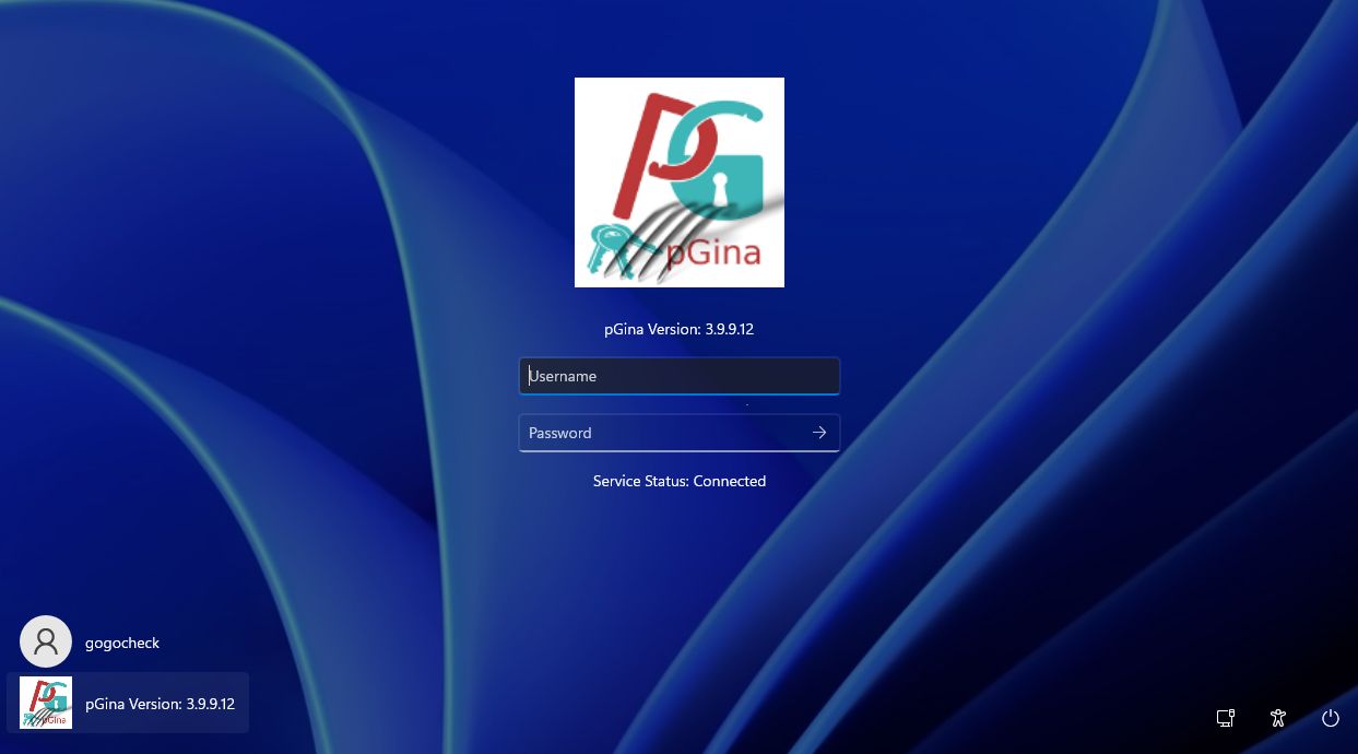 圖 11.2.5-8、pGina 實際作用於登入環境 圖 11.2.5-8、pGina 實際作用於登入環境